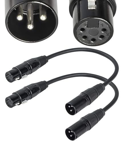 Câble Adaptateur XLR Vers RJ45 CERRXIAN - 3 Broches Mâle/Femelle - 30cm - Pour DMX512 Audio & Studio