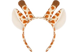EVERMARKET Plush Animal Ears Headband Horns Headband,Halloween Christmas Festival Theme Party Animal Cosplay Costume Headwear