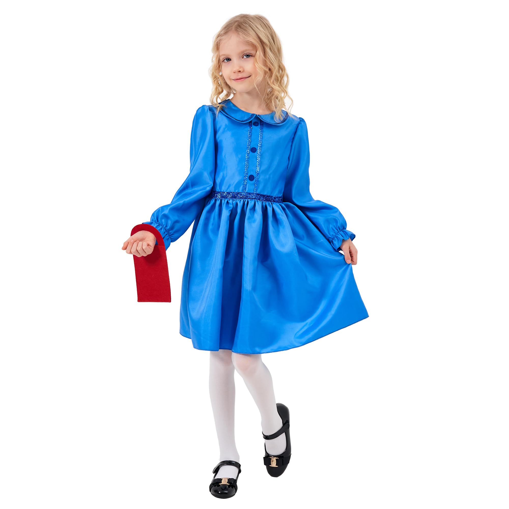 CosExpress Matilda Costume for Girls, World Book Day Costumes for Girls, Matilda Fancy Dress Matilda Costume Kids for School Book Week, 9-10