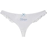 DUOJINSANXI Bride Thong,S/M/L Lace Ruffle Embroidered Thong,Bride Panties,Bridal Bachelorette Bridesmaid for Brides Gift