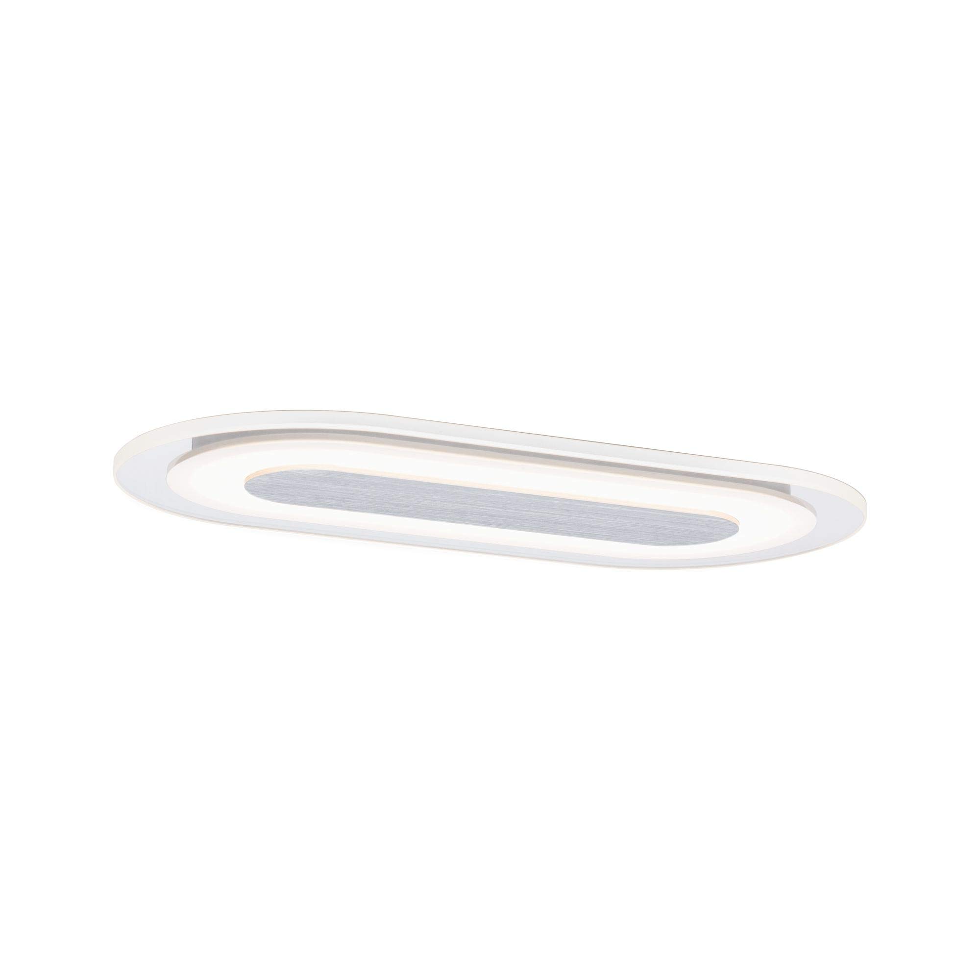 Paulmann 92908 LED recessed luminaire Whirl Oval Round incl. 1x8 watt dimmable recessed Spotlight Turned Aluminium, Satin spot Aluminium, Acrylic recessed lamp 3000 K