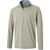Quarter Zip Pullover Men Performance Dry Fit Stripe Mock Neck Midlayer Golf 1/4 Zip Pullover Mens Sweatshirt