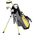 KVV Junior Complete Golf Club Set for Kids/Children Right Hand, Includes Oversize Driver, Irons, Putter, Head Cover, Portable Golf Stand Bag