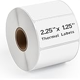 2.25"x 1.25" Direct Thermal Labels-Perforated Barcodes, Shipping Label Paper, Compatible with Zebra & Rollo Printers（1 Roll，1000 Labels/Roll）
