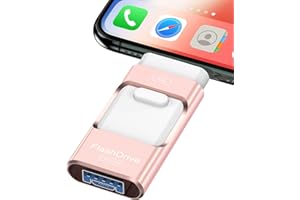 ZARMST Flash Drive for iPhone 256GB, Photo Stick Thumb Drive USB Stick High Speed Transfer USB Drives External Storage Memory Expansion for iPhone/iPad/PC/Laptop (Pink)