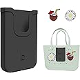 EASYDOG Silicone Phone Holder Compatible with Bogg Bag, Soft Silicone Charm Insert Accessories and Attachment for Bogg Beach Bags, Generic Size Fits for iPhone and Android Phones Black