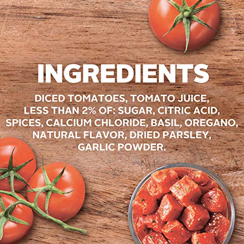 HUNT’S DICED NO SALT ADDED BASIL GARLIC & OREGANO TOMATOES, 14.5 OZ