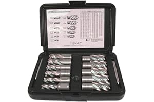 Jancy Slugger by Fein - HSS Nova Annular Cutter Set Tool with Premium M2 High Speed Steel - 3/4" Straight Shank, 2" Depth, 7/16" - 1-1/16" Diameter, 11 pc. Set - 63134999020