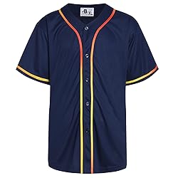 DEHANER Navy Plain Baseball Jerseys for Men Women