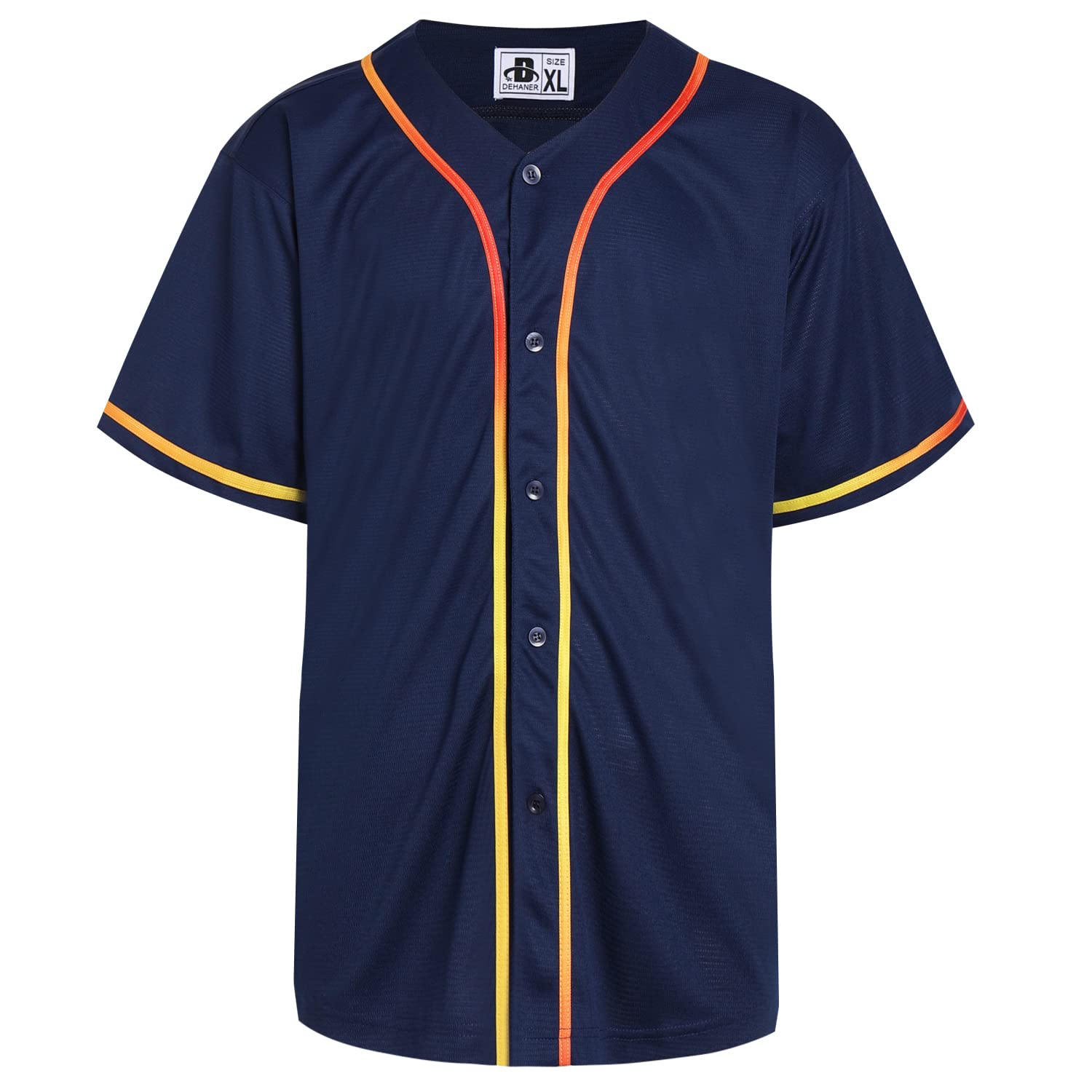DEHANER Navy Plain Baseball Jerseys for Men Women
