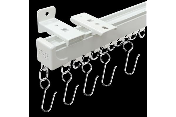 Curtain Rail Ceiling Curtain Track or Wall 9 FT Room Divider Curtain Track White with Hooks Suitable for Living Room Bedroom
