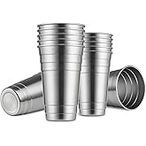 MEWAY Premium Stainless Steel Cups 24 oz Pint Cup Tumbler (12 Pack) - Premium Metal Cups - Stackable Durable Cup,Chilling Beer Glasses, for Travel, Outdoor, Camping, Everyday