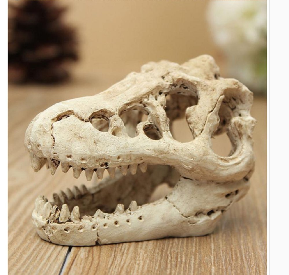 XIGUI Aquarium Decor Resin Emulational Skull - dinosaur skull skeleton ornament-fish tank small skull aquarium decoration cave landscape pet reptile house