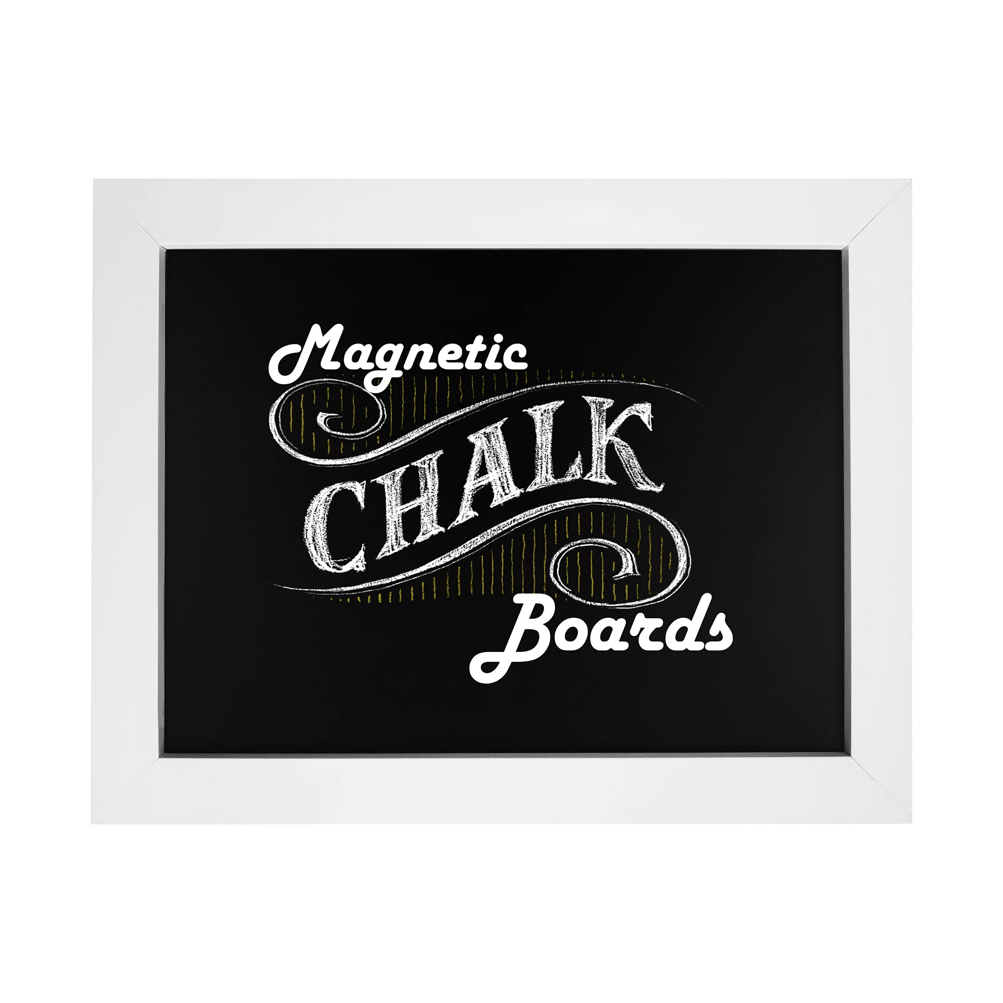 Photo 1 of Loddie Doddie Magnetic Chalkboard - 11 x 14 with White Frame for Kitchen Wall Decor - Easy-to-Erase Blackboard, Hanging Magnet Board - Chalk Board