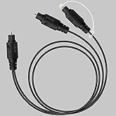 Bangun 1x2 Digital Audio Splitter Cable, Toslink Digital Fiber Optic Audio Splitter 1 Male Input 2 Male Output (for Home Theatre, Xbox, PS5/PS4), 6ft