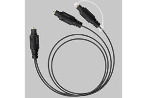 Bangun 1x2 Digital Audio Splitter Cable, Toslink Digital Fiber Optic Audio Splitter 1 Male Input 2 Male Output (for Home Theatre, Xbox, PS5/PS4), 6ft