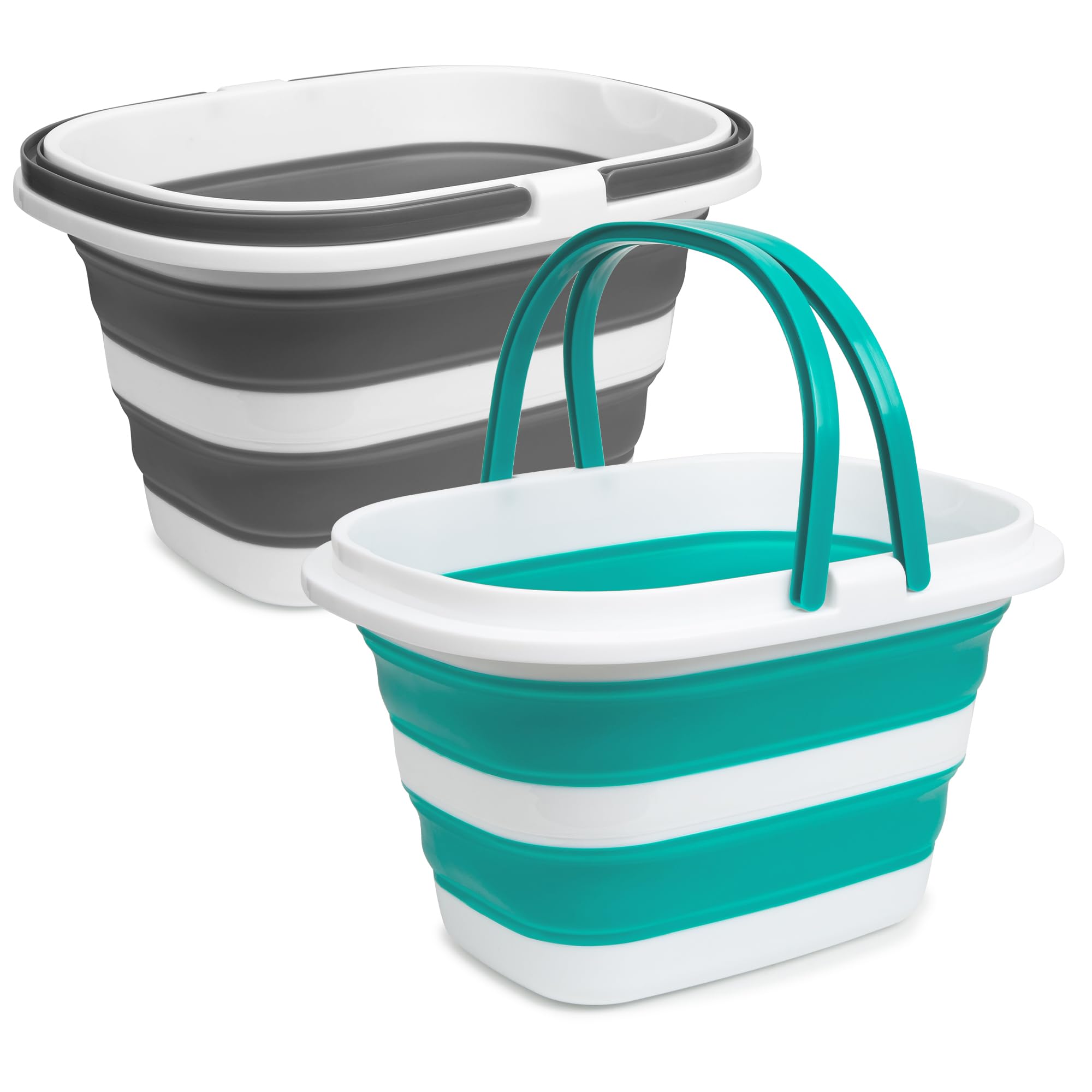 Photo 1 of 1 Pack Collapsible Mop Bucket, 16L(4.2 Gal) Plastic Bucket for House Cleaning, Car Washing, Silicone Cleaning Supplier Organizer, Portable Basket with Handle for Laundry Storage, RV Camping, Fishing