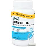SFI Health Klaire Labs Saccharomyces Boulardii, 60 Count | 3 Billion CFU Yeast Probiotics for Digestive Health &amp; Immune Support, Diarrhea Relief for Healthy Bowel Function