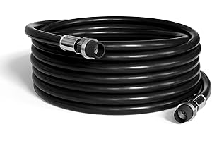 THE CIMPLE CO Coaxial Cable, 50 FT, Weatherproof Rubber Boot, Indoor/Outdoor TV Cable, High Speed Internet, Dual Shield, Satellite, Antenna, CATV, RG6, 15 Meters, Black