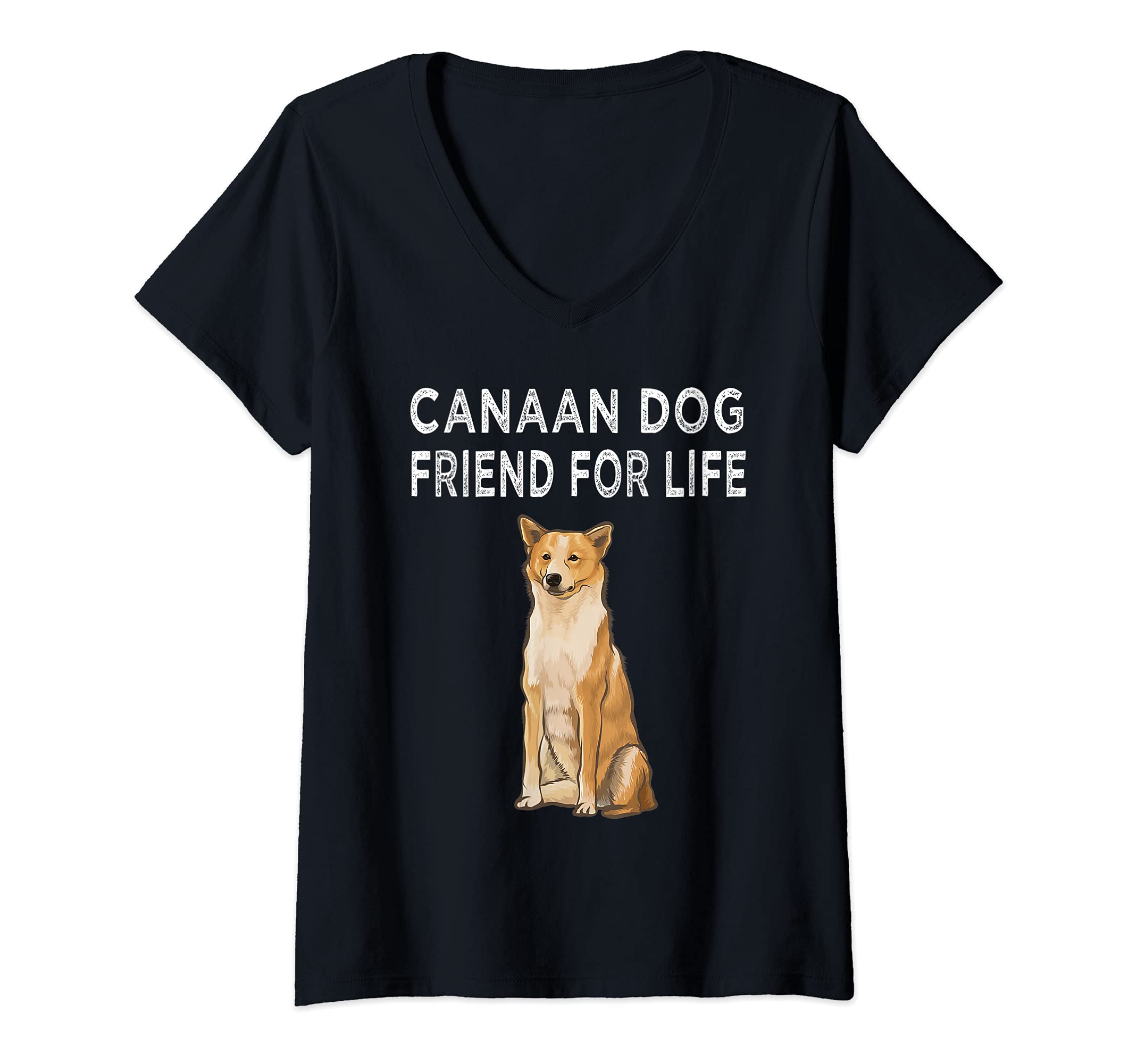 Womens Canaan Dog Friend For Life Dog Lover Friendship V-Neck T-Shirt