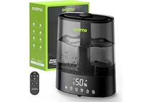 Oraimo Humidifiers for Bedroom Large Room, 6L Top Fill Cool/Warm Mist Humidifier, Max 700ml/H, Auto, Diffuser, 28 dB Quiet, Timer, Remote Control