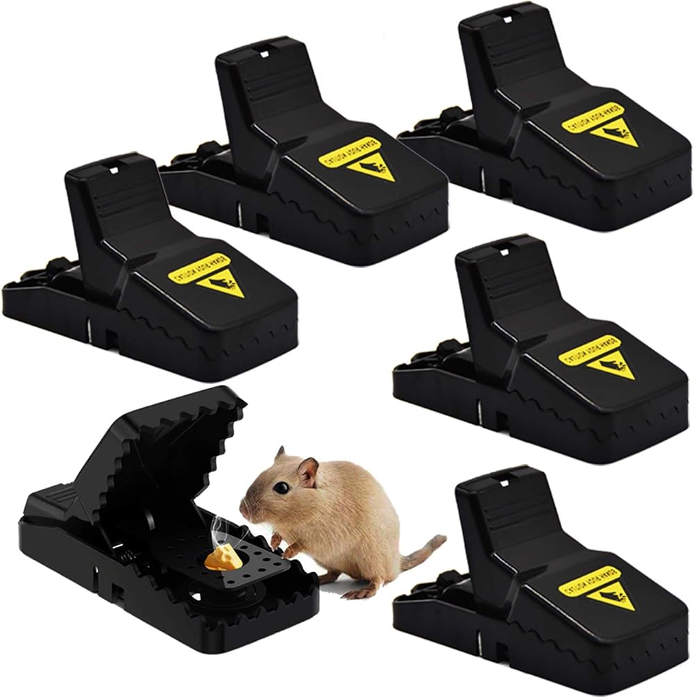 Briteen 6 Pack Mouse Traps Indoor Instant Kill Stainless Steel Spring Safe Set
