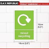 D.A.Y. Republic 6 Self Adhesive Recycling Bin Stickers 150x100mm view 2