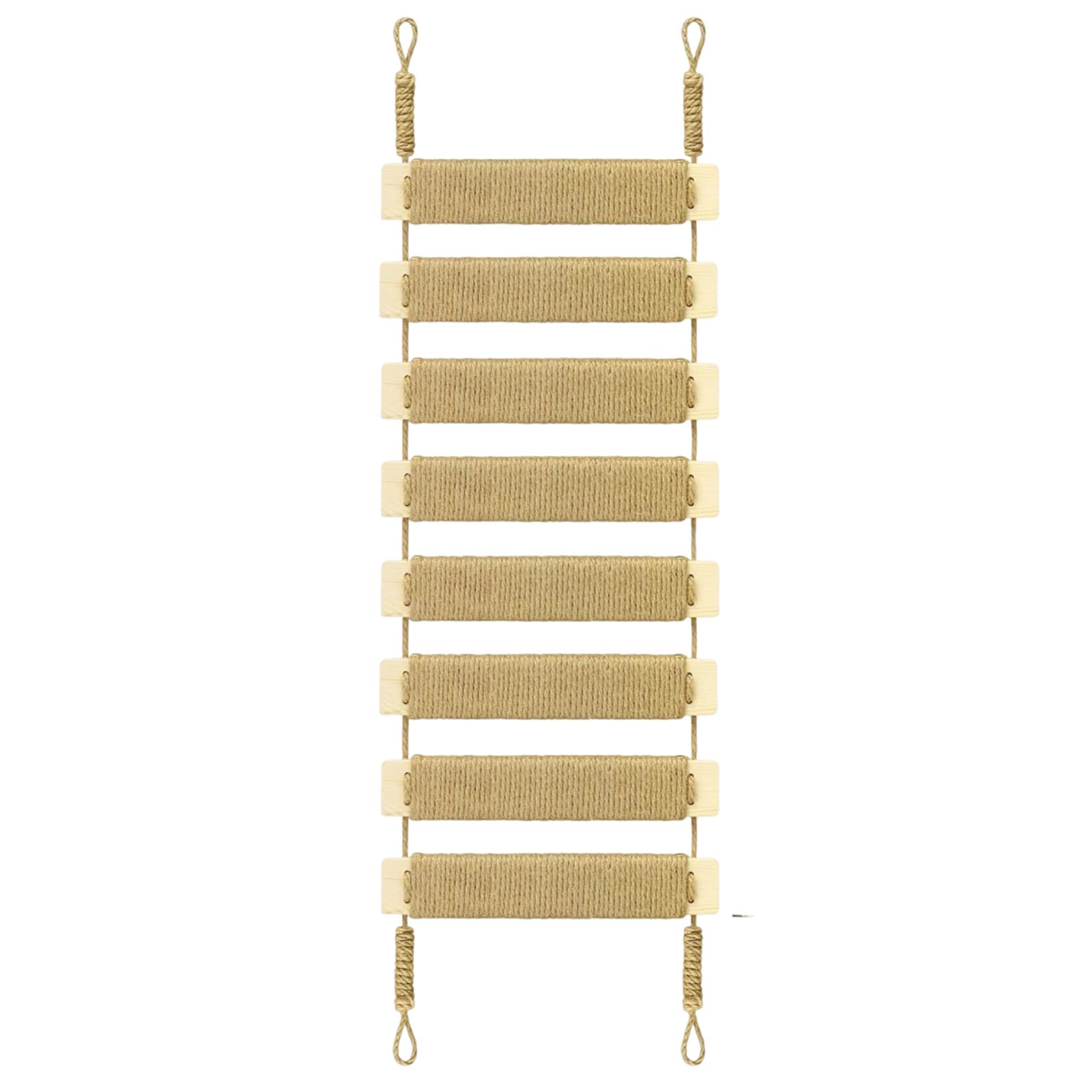 Photo 1 of Adjustable Cat Ladder & Bridge - Multi-Functional Wall Furniture Climbing Frame | Sisal-Rope Wrapped Rungs for Secure Climbing | Indoor Cats, Small Pets | Cage Accessories (Wood)