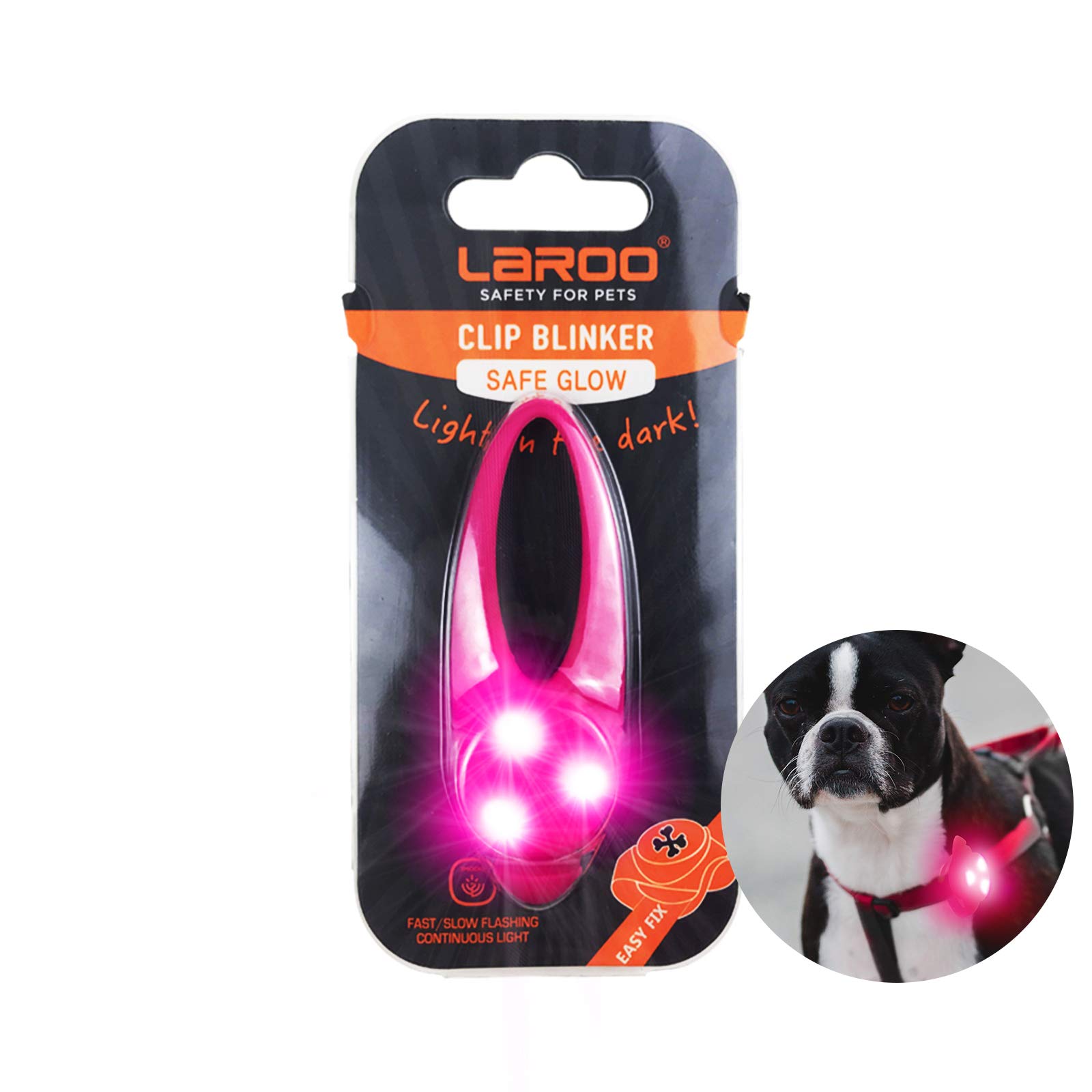 LaRoo Dog Lights for Night Walking Safety,LED-Light Pendant Keyring,Clip on Dog Collar Charms Blinker Light Waterproof Dog Collar Lights for Night Walking Camping