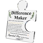 Difference Maker Gift Employees Staff Appreciation Gifts Thank You Gift for Work Team Employees Coworkers Staff Acrylic Puzzle Piece Plaque Sign Office Desk Decor