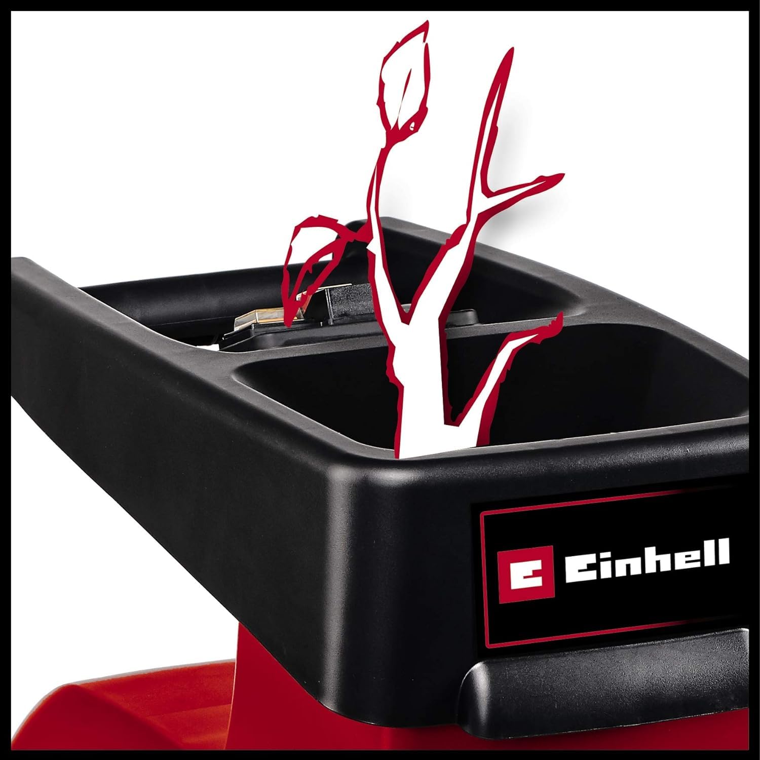 Einhell Elektro-Leisehäcksler GC-RS 60 CB (2800 W, max. 45 mm Aststärke, Schneidwalze, große Trichteröffnung, Drehrichtungsumschalter, transparente 60 L Fangbox, integrierter Sicherheitsschalter) 4