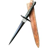 RWM PRODUCTS Fairbairn-Sykes Commando Knife 12.5 Inch Pattern 1 with Scabbard &ndash; WWII Replica Combat Black Coated Blade