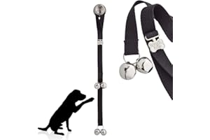 PoochieBells The Original Doggie Doorbell, Puppy Potty Training Bells, Premium Black Cotton Webbing, Made in USA