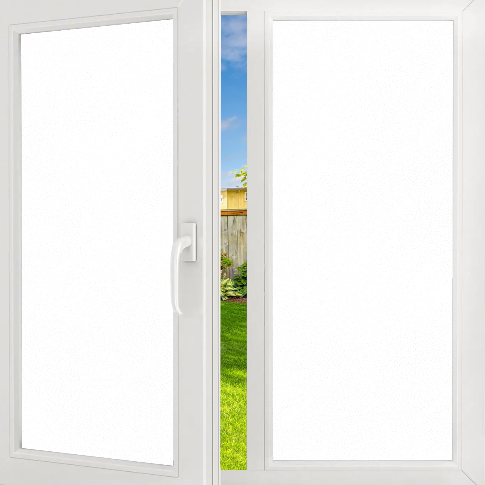 Privacy Window Film,Frost Window tint Heat Control Anti-UV Translucent Static Cling Treatment for Home Securit Easy Removal (35.4 Inch x 15.7 Feet, Frosted-white)