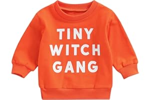MOZIKQIN Toddler Baby Halloween Outfit Boy Girl Pumpkin Sweatshirt Crewneck Pullover Sweater Long Sleeve Shirt Fall Clothes