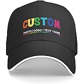 KMITBPN Custom Baseball Cap Personalized Hats with Your Text Logo Photo for Men Women Adjustable Classic Duckbill Caps