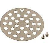 Moen 102763BN Shower Accessory Screw-In Shower Strainer Drain Cover for Use with 3-Inch Shower Drain, 4-Inch, Brushed Nickel