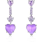 Crystal Heart Drop Dangle Earrings for Women Teardrop Earrings Rhinestone Cubic Zirconia Earrings for Mom Wife Prom