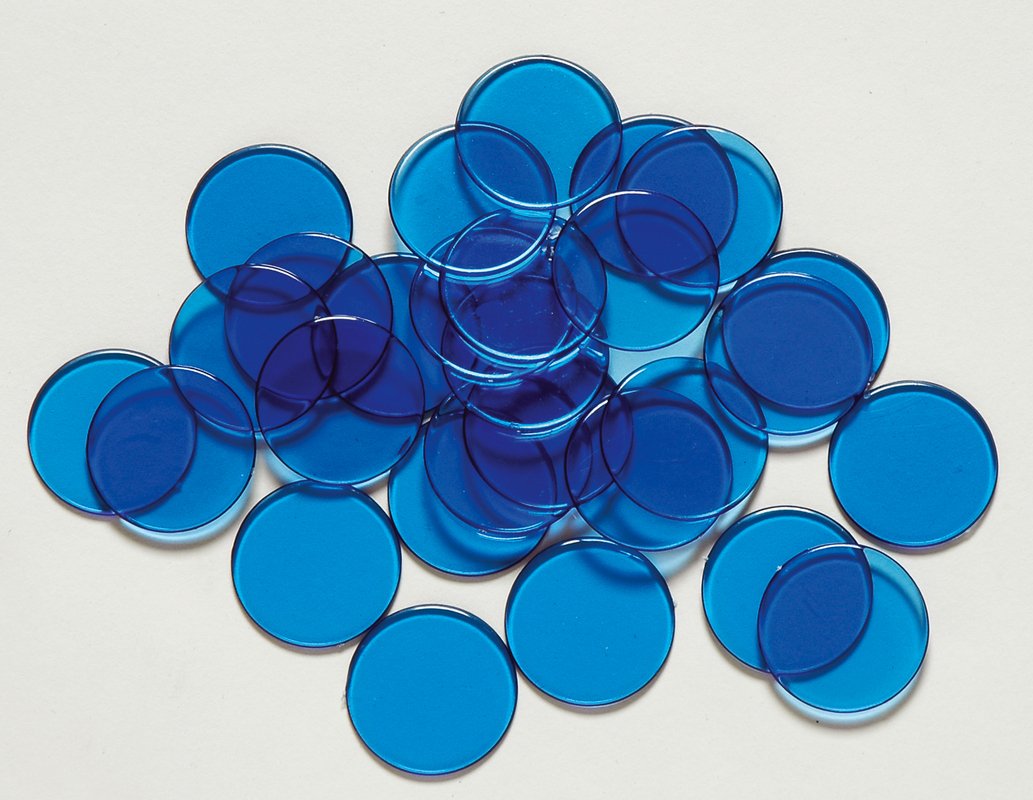 Nathan Large Transparent Blue Plastic Tokens