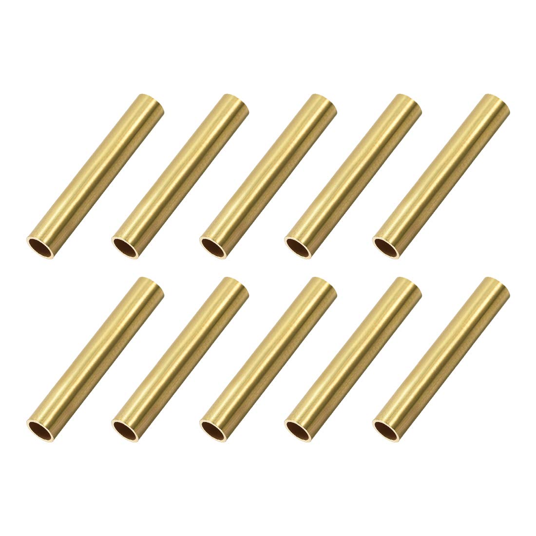 sourcing map Brass Round Tube, 5mm OD 0.5mm Wall Thickness 30mm Length Seamless Pipe Tubing for DIY Crafts 10 Pcs