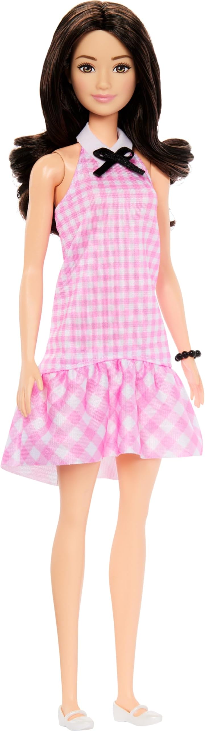 Barbie Fashionistas Doll 224 65th Anniversary Pink Gingham Dress Black Hair