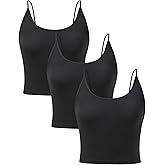 DAVID ARCHY Bamboo Rayon Cropped Tank Top Adjustable Spaghetti Strap Cami Cooling Base Layer for Sleep & Loungewear