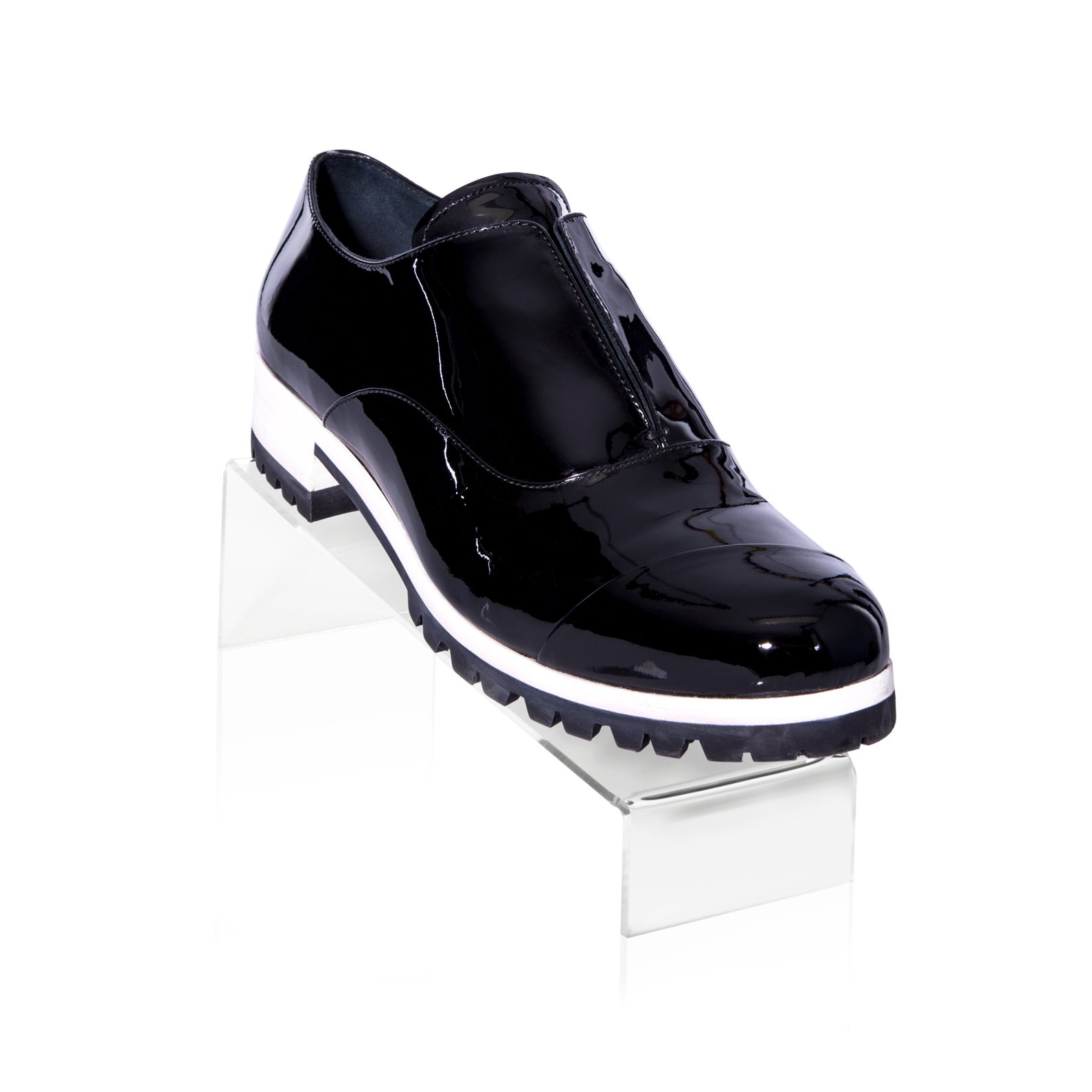 Product Carrier as Decorative Bridge, Shoe Stand (Oblique) Made of Original Plexiglas (22.0 x 7.0 x 6.0 cm) Presentation Display, Sales Stand Made of Acrylic Glass