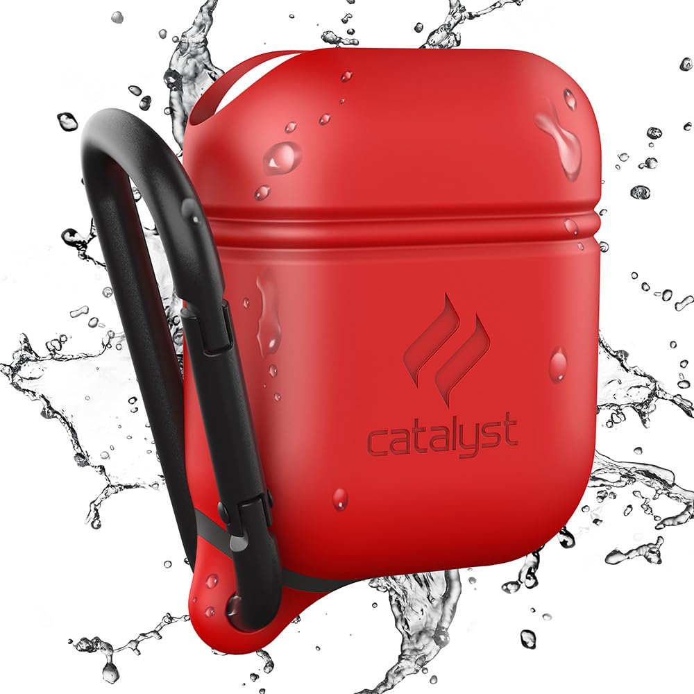 Catalyst Waterproof Case for AirPods 2nd Generation and AirPods 1st Generation - Wireless and USB-C Charging High Drop Protection AirPods Gen 2 and Gen 1 Case with Carabiner, One Piece Design