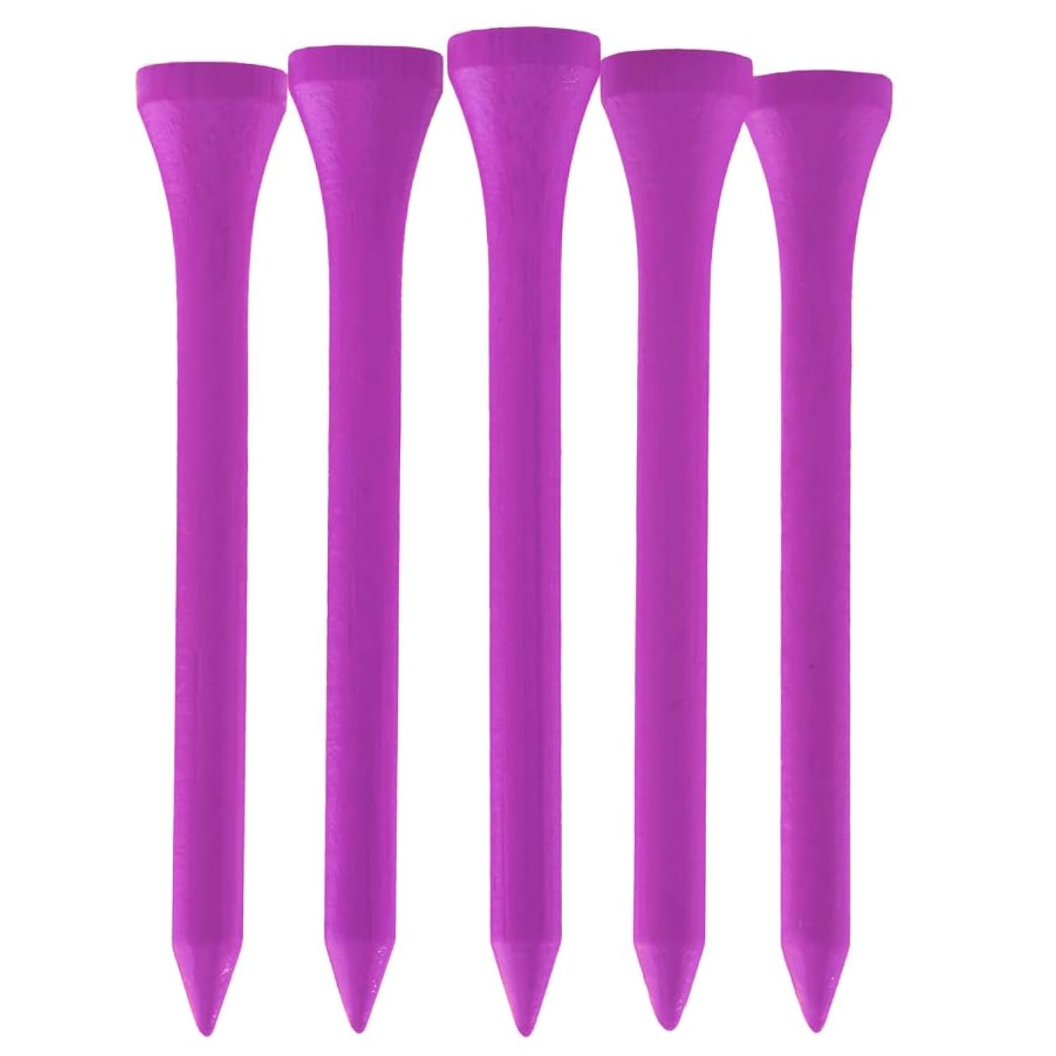 TH Golf Bamboo Golf Tees 70mm | Pack of 50 & 100 | Multiple Colour Options | Premium Eco Friendly Sustainable Durable Bamboo Golf Tees (Pack of 100, Purple)