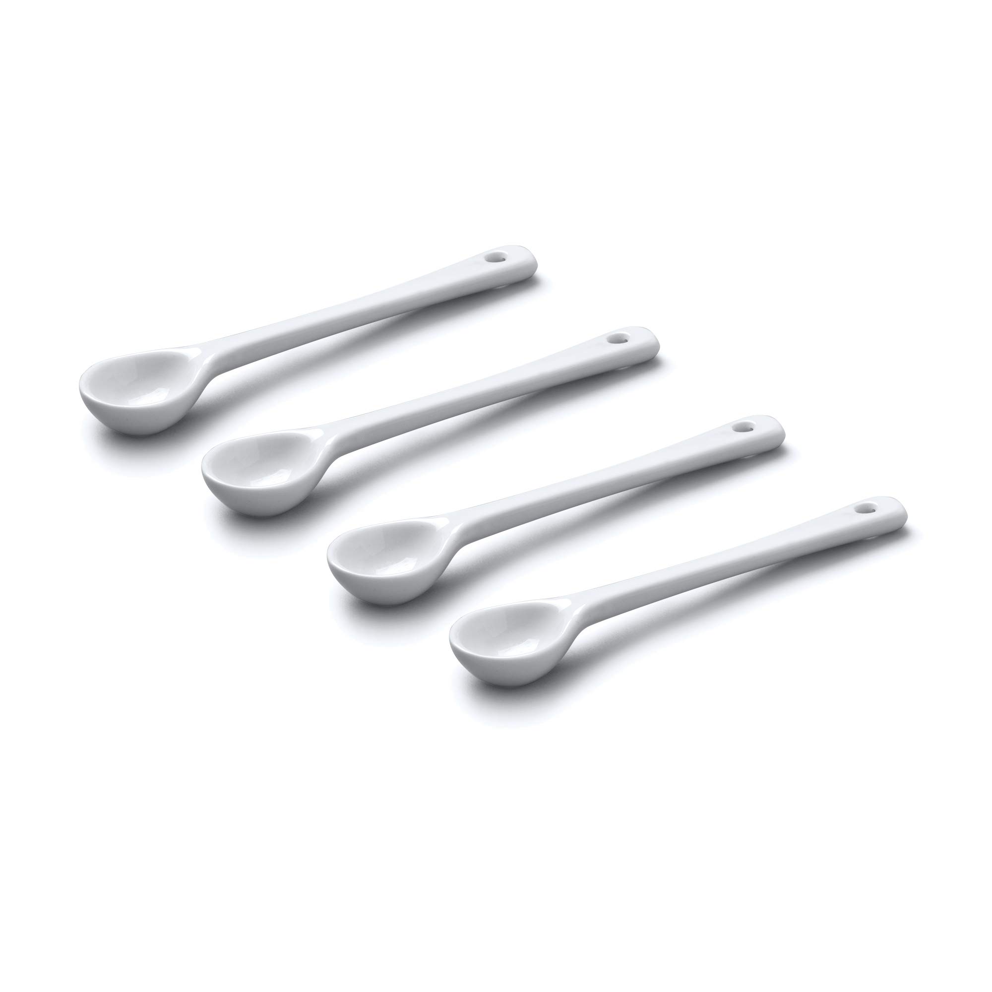 Wm Bartleet & Sons Set of 4 Traditional Porcelain Mustard & Salt Spoon (11cm) – White