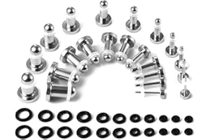 LADEMAYH 22PCS/16PCS/26PCS/38PCS Stainless Steel Ear Stretching Kit with 0.5mm Increments, 18g-00g Dead Stretching Short Tape