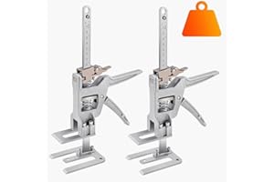 DSMART 2Pack of Hand Lifting Jack Tool Labor Saving Arm Lifter Jacks with Level Full Steel Body 440LB Load-Bearing for Furniture Bed Appliance Installing Windows Doors Drywall Tiles Woodwork