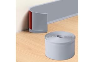 Lifronkit Flexible Baseboard Molding Trim, Peel and Stick Rubber Baseboard Trim, Self-Adhesive Design Vinyl Wall Base Moulding Trim, 4inch(W) x 20feet(L), Grey