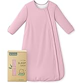 Yoofoss Rayon Made from Bamboo Baby Sleep Sack 18-24 Months 1.0 Tog Long Sleeve Baby Wearable Blanket, Super Soft Infant Toddler Sleeping Sack 2-Way Zipper,pink